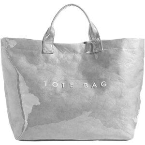 Women's PVC Tote Shoulder Handbag Winter Fashion SILVER Kraft Paper Tote Bag
